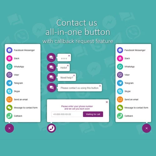 All in One Support Button + Callback Request. WhatsApp, Messenger ...