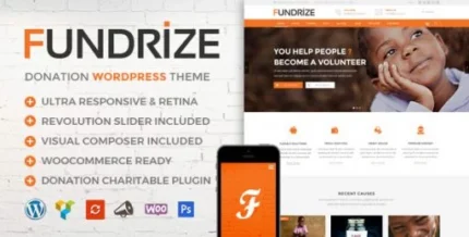 Fundrize | Responsive Donation & Charity WordPress Theme 1.22