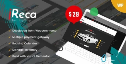 Ireca – Car Rental Boat, Bike, Vehicle, Calendar Theme 1.4.5
