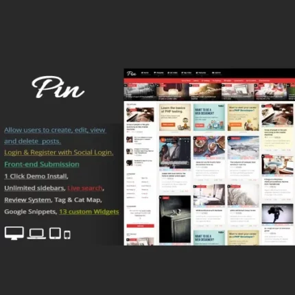 Pin – Pinterest Style – Personal Masonry Blog – Front-end Submission