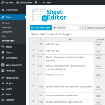 WP Sheet Editor – Events Pro